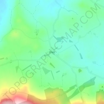 Topografisk kart Clatt, høyde, relieff