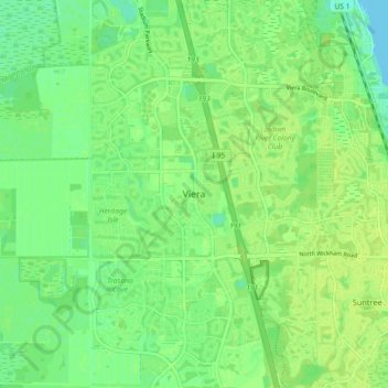 Topografisk kart Viera, høyde, relieff