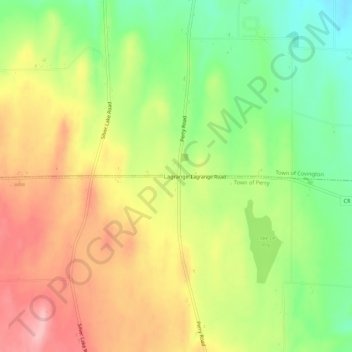Topografisk kart Lagrange, høyde, relieff