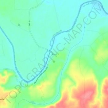 Topografisk kart Bend, høyde, relieff