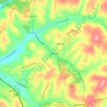 Topografisk kart New Texas, høyde, relieff