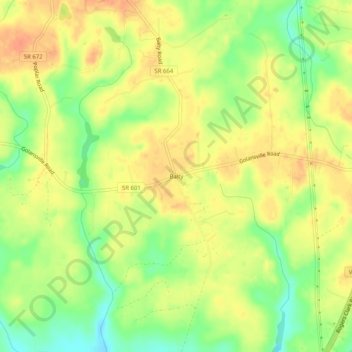 Topografisk kart Balty, høyde, relieff