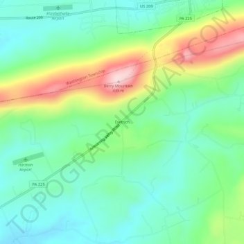 Topografisk kart Dietrich, høyde, relieff