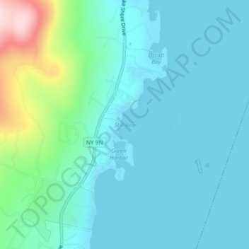 Topografisk kart Still Bay, høyde, relieff