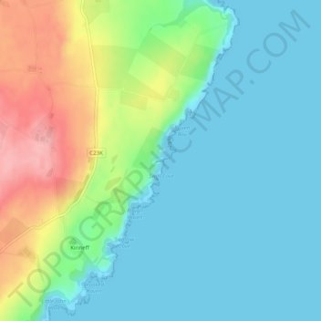 Topografisk kart Burian Hole, høyde, relieff