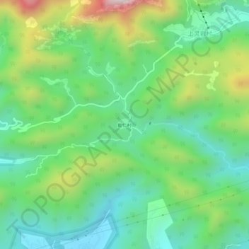 Topografisk kart Nengren, høyde, relieff