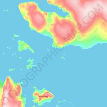 Topografisk kart Behmøya, høyde, relieff