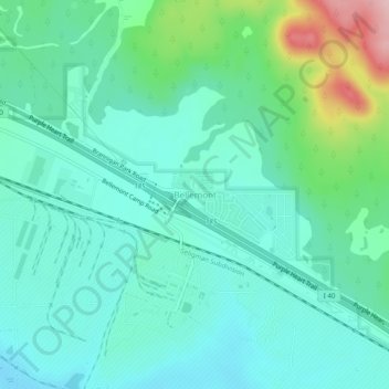 Topografisk kart Bellemont, høyde, relieff