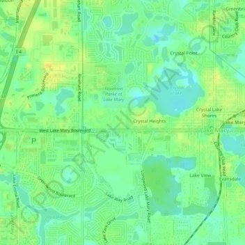 Topografisk kart Heathrow, høyde, relieff