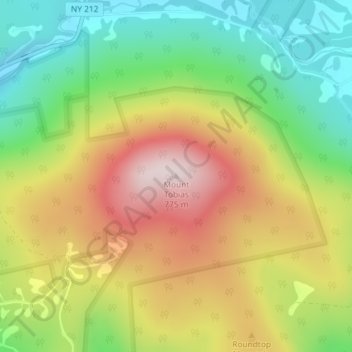 Topografisk kart Mount Tobias, høyde, relieff
