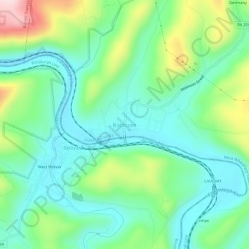 Topografisk kart Robinson, høyde, relieff