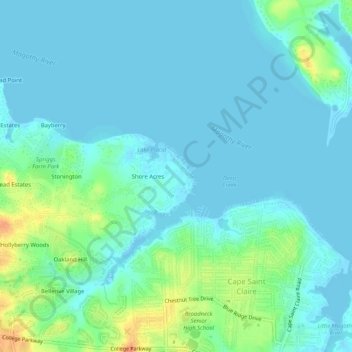 Topografisk kart Weatherly, høyde, relieff