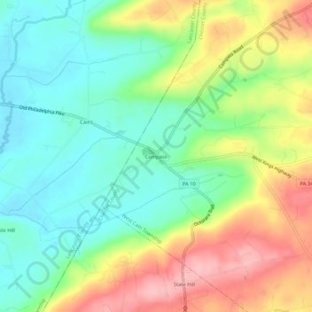 Topografisk kart Compass, høyde, relieff