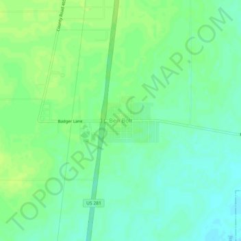 Topografisk kart Ben Bolt, høyde, relieff