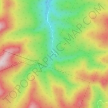 Topografisk kart Notown, høyde, relieff