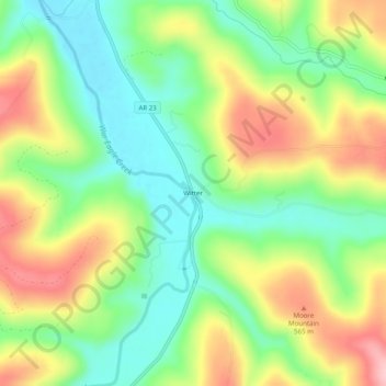 Topografisk kart Witter, høyde, relieff