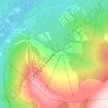 Topografisk kart Stöten, høyde, relieff