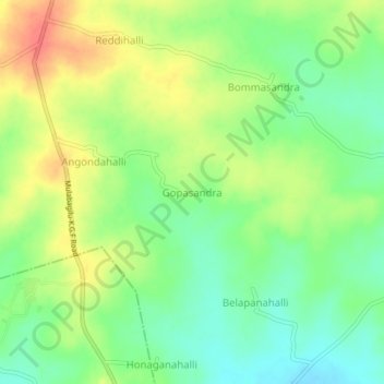 Topografisk kart Gopasandra, høyde, relieff
