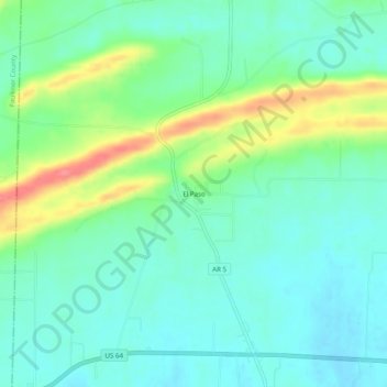 Topografisk kart El Paso, høyde, relieff