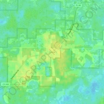 Topografisk kart Cassia, høyde, relieff