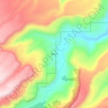 Topografisk kart Keyhole, høyde, relieff
