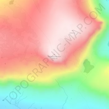 Topografisk kart Folarskardnuten, høyde, relieff