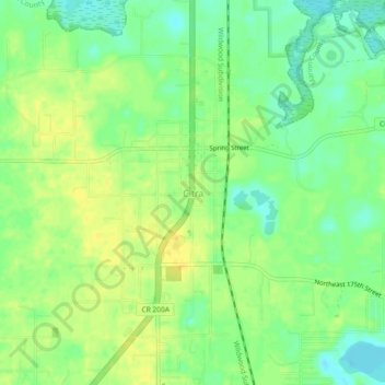 Topografisk kart Citra, høyde, relieff