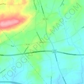 Topografisk kart Deodate, høyde, relieff
