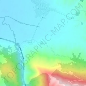 Topografisk kart Özlüce, høyde, relieff