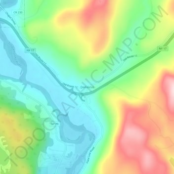 Topografisk kart Damascus, høyde, relieff