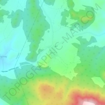 Topografisk kart Yazılı, høyde, relieff