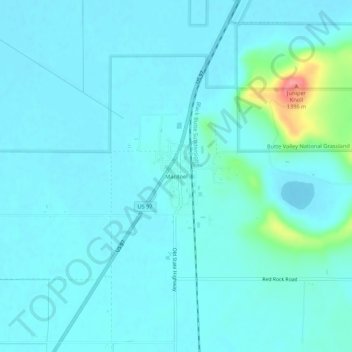 Topografisk kart Macdoel, høyde, relieff