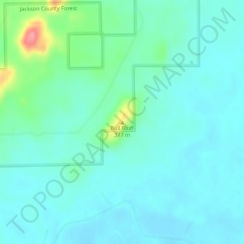Topografisk kart Ball Bluff, høyde, relieff