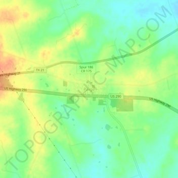 Topografisk kart Paige, høyde, relieff