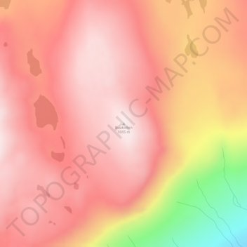 Topografisk kart Buakollen, høyde, relieff