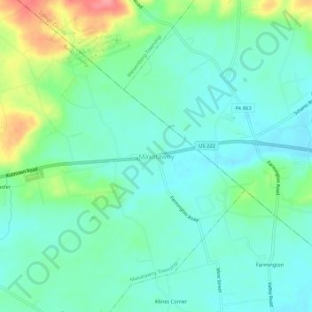 Topografisk kart Maxatawny, høyde, relieff