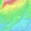 Topografisk kart Roumaz, høyde, relieff