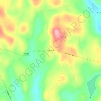 Topografisk kart Cascade, høyde, relieff