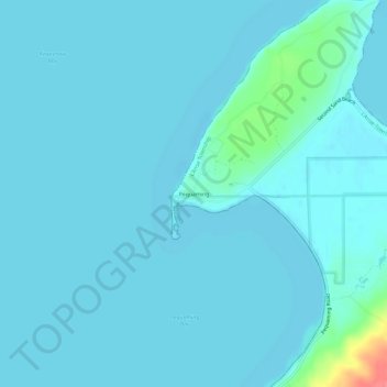 Topografisk kart Pequaming, høyde, relieff