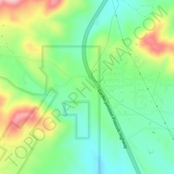 Topografisk kart Poland Junction, høyde, relieff
