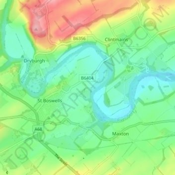 Topografisk kart Fens, høyde, relieff
