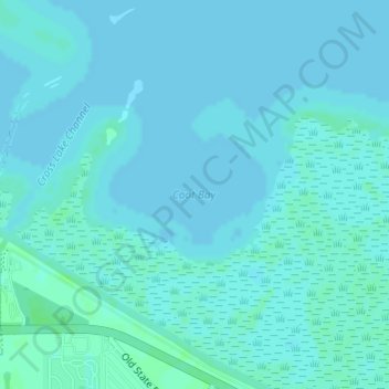 Topografisk kart Coot Bay, høyde, relieff