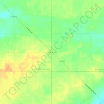 Topografisk kart Little Venice, høyde, relieff