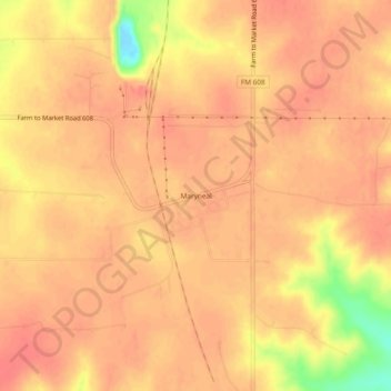 Topografisk kart Maryneal, høyde, relieff