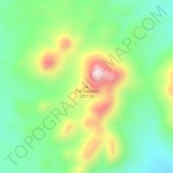 Topografisk kart The Needles, høyde, relieff