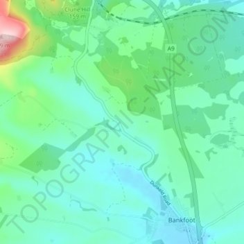 Topografisk kart Waterloo, høyde, relieff