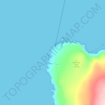 Topografisk kart Rubha Reidh, høyde, relieff