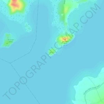 Topografisk kart Gölyazı, høyde, relieff