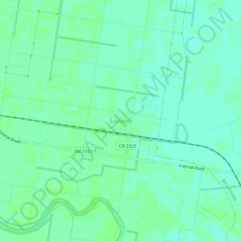 Topografisk kart Lozano, høyde, relieff