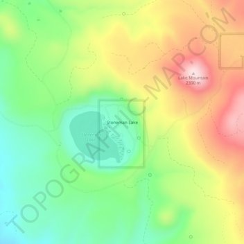 Topografisk kart Stoneman Lake, høyde, relieff